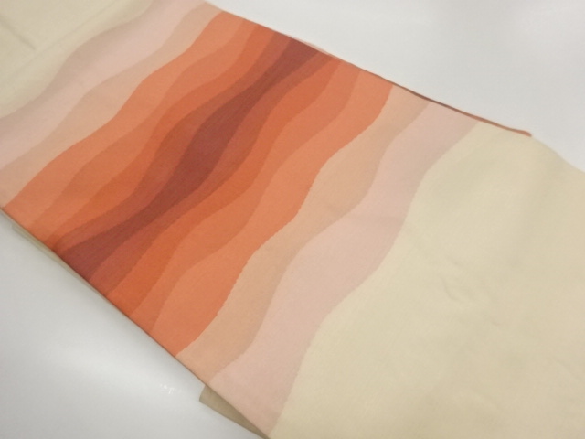 JAPANESE NAGOYA OBI / WOVEN WAVY STRIPE